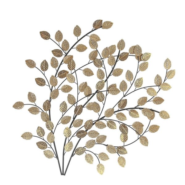 Luxen Home 31.1 x 32.87 in. Black & Gold Metal Tree Wall Decor WHA1316